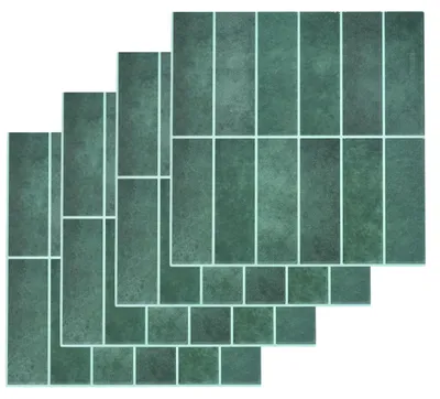 Obrázek produktu pro HowHomely samolepky na obklady, nástěnné panely, sada 4 ks, zelené, 30,5 x 30,5 cm, samolepící obklady
