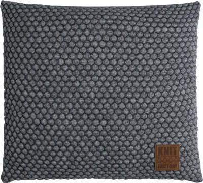 Produktbild von Knit Factory Juul Kissen - Anthrazit/Grau - 50x50 cm