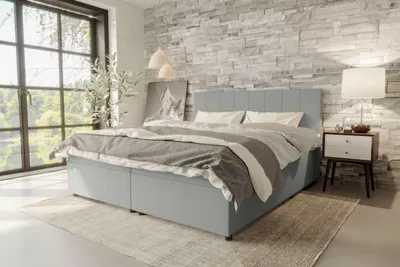 Produktbild von 99rooms Kira Boxspringbett Cordstoff POSO Hellgrau 160x200 cm