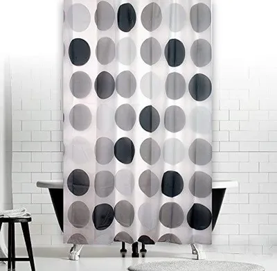 Zdjęcie produktu dla Zasłona prysznicowa Peva Retro Grey 150x200 cm z kółkami do zasłony prysznicowej