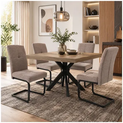 Produktbild von Schwingstuhl 4er Set Kinsey Braun