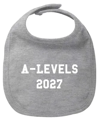 Produktbild von Huuraa Baby Lätzchen A-Levels 2027 Abschluss Großbritannien Heather Grey Klettverschluss  Baumwolle Latz Geschenkidee