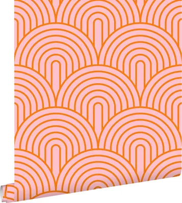 Produktbild von ESTAhome Tapete Art Decó Muster Rosa und Orange 50 x 900 cm