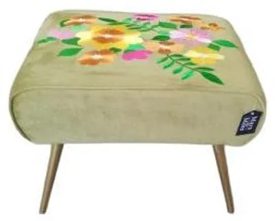 Imagen del producto de Mars & More: Puf Joy, color verde oliva, 52x40x40 cm