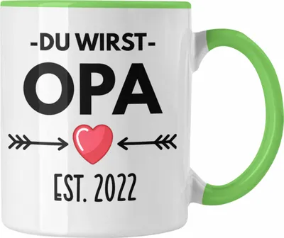Produktbild von Trendation - Opa Du Wirst Opa 2022 Geschenk Schwangerschaft Verkünden Opa Überraschung Baby Kaffeetasse (Grün)