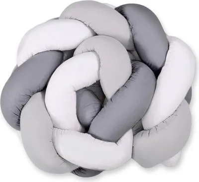 Produktbild von Flätad Schutzkissen für Babybett Weiß Grau Anthrazit 180 cm Knot Pillow