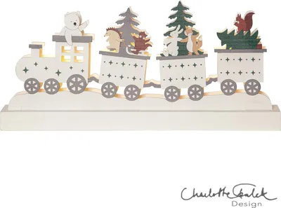 Produktbild von LED Tischleuchte ,Forest Friends', Batterie, Tiermotive mit Lokomotive,  Holz
