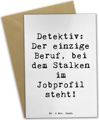 Produktbild von Mr. & Mrs. Panda Grußkarte Spruch Detektiv Beruf - Weiß - Geschenk, Berufe, osterkarte, Abenteuer, hochzeitskarten, dankeskarten, Berufspassion, Spurensuche, Mysteriös
