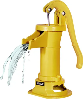 Immagine prodotto di VEVOR antica pompa a battente d'epoca, prevalenza 7,6 m, nostalgica pompa in ghisa, pompa da pozzo, pompa manuale, attacco NPT 1-1/4 pollici, pompa da giardino, per giardino, laghetto, cortile, fattoria, giallo
