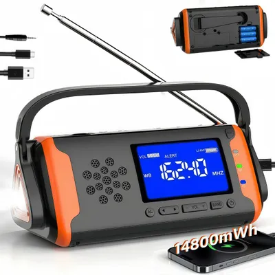 Produktbild von Solar radio 4000mAh mit AM/FM, LCD-Display, Tragbare Kurbelradio, SOS-Alarm, Powerbank, IPX3, für Camping, Outdoor, Notfall, Sonstige Radios