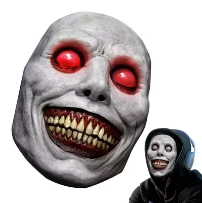 Halloweenmaske mit LED-Augen, gruselig, Latex, für Erwachsene, Kostüm