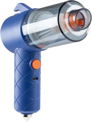 Immagine prodotto di Aspirapolvere portatile senza fili - Mini aspirapolvere - Ideale per interni auto - Funzione aspirazione e soffiaggio - Autonomia di 10 minuti - Colore: blu e arancione