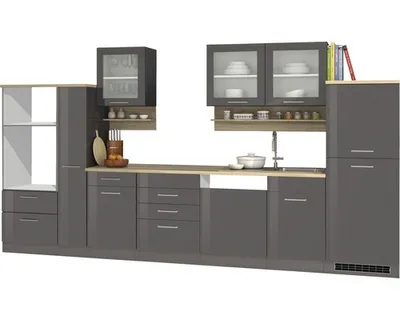 Produktbild von Kuchynský blok so spotrebičmi Optifit Noah420 210 cm farba čela antracitová matný farba korpusu dub divý matný