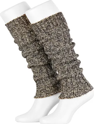 Tobeni 1 Paar Damen Winter Stulpe Legwarmers Multicolour Wolle Grau