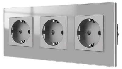 Obrázok produktu pre Nástenná zásuvka, konektory USB typu C, dotykový spínač, 3-násobná nástenná zásuvka, EÚ