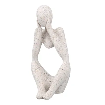 Image de Statue de penseur en résine,Ornement de penseur en résine,Décoration de style penseur,Figurine de penseur à collectionner,Figurine de penseur abstraite