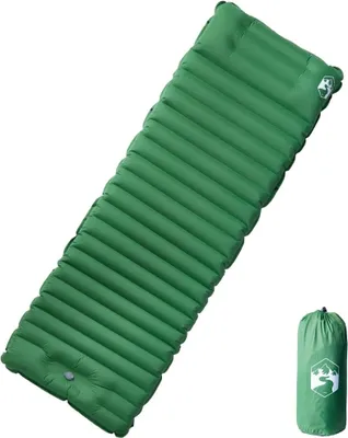 Image de Matelas de camping autogonflant avec oreiller 1 personne vert