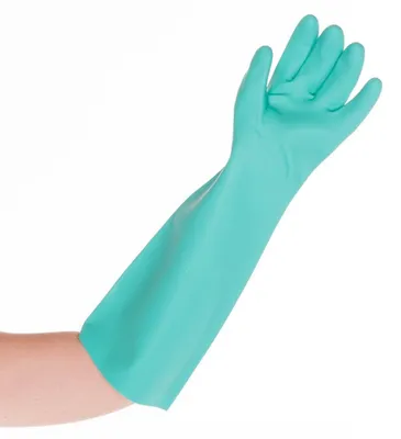 Produktbild von Chemikalienschutz-Handschuh Nitril Professional lang M 46cm grün 1 Paar