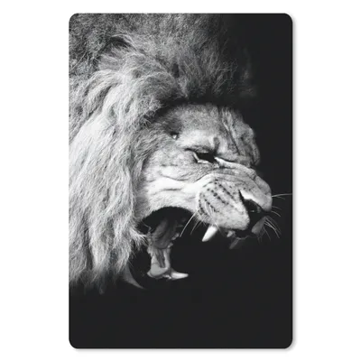 Produktbild von MuchoWow® Mauspad Mousepad Löwe - Porträt - Schwarz - Weiß - Tiere 18x27 cm - Mousepads - Maus Mat - Pad - Mausunterlage