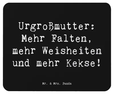 Produktbild von Mr. & Mrs. Panda Mouse Pad Spruch Urgroßmutter Weisheiten - Schwarz - Geschenk, mauspad pc, Familientradition, Mousepad, Erfahrung, Weisheit, Erinnerungen, Freude, laptop