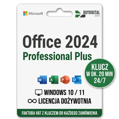 Zdjęcie produktu dla Microsoft Office 2024 Professional Plus, klucz licencyjny do pobrania, 1 PC, Windows 10/11, licencja dożywotnia -faktura VAT, Obraz wygenerowany przez AI