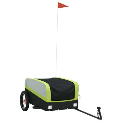 Produktbild von vidaXL Fahrradanhänger Schwarz und Grün 30 kg Eisen