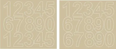 Productafbeelding van Zelfklevende cijferstickers, 6 cm, beige, glanzend
