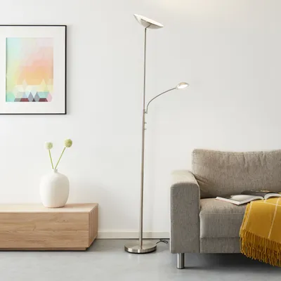 Zdjęcie produktu dla Lampa sufitowa z ciepłym białym światłem - Lampa podłogowa z regulowanym ramieniem do czytania