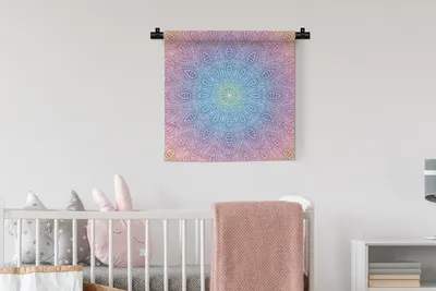 Produktbild von MuchoWow® Wandteppich Wandbehang Mandala mit Details 60x60 cm Tapisserie Dekoration Wandtuch - Dekorationen - Wand Decke
