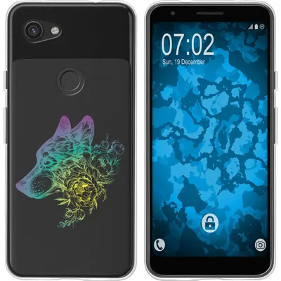 Produktbild von PhoneNatic Case kompatibel mit Google Pixel 3a Silikon-Hülle Floral Wolf M3-4
