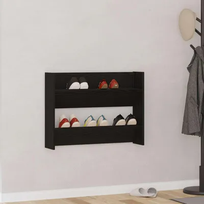 Produktbild von vidaXL Schuhschrank Schwarz Eichen-Optik 85 x 18 x 90 cm Holzwerkstoff