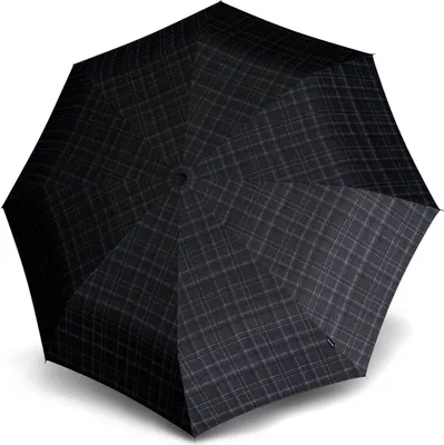 Produktbild von Knirps Taschenregenschirm Regenschirm S.570 Large Automatic Men's Prints Check schwarz mehrfarbig