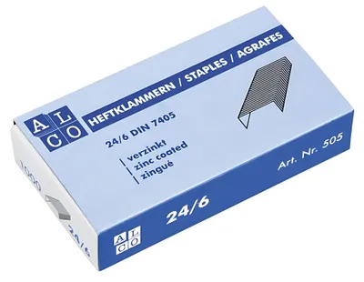 Produktbild von Heftklammern Stahl verzinkt 24/6 VE=10x1000 Stück