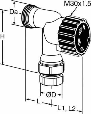 Immagine prodotto di IMI Heimeier Parte inferiore valvola termostatica 550520312 RVT DN 10, forma assiale, M 30 x 1, 1 pz.