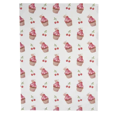 Obrázok produktu pre Uterák Clayre & Eef 50x70 cm Červená biela bavlnená osuška Cupcakes