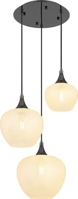 Produktbild von LED Hängeleuchte, 3-Flammig, Glas, Kristall, schwarz, D 49 cm