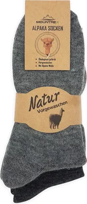Produktbild von MOUNTREX Alpaka Socken, Wollsocken für Damen, Herren - Wintersocken - Kuschelsocken - 2 Paar, Grau/Anthrazit (Dick Thermo), 35-38