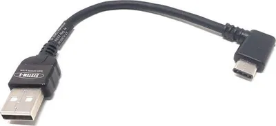 Produktbild von System-S USB 3.1 Typ C 90° Gewinkelt zu USB 2.0 A Kabel 10 cm
