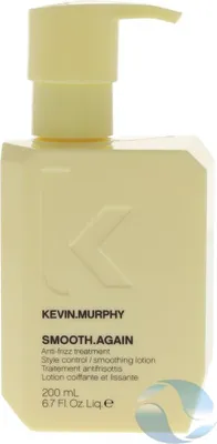 A product shot of a yellow pump bottle of Kevin Murphy Smooth.Again.