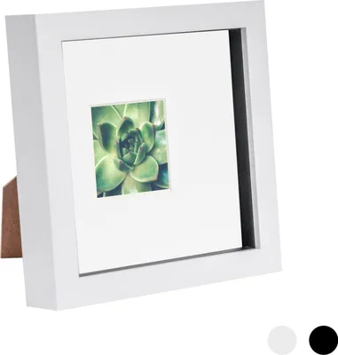 Produktbild von Nicola Spring 6 x 6 3D-Schatten-Kasten-Foto-Rahmen - Pop-up-Anzeige Bilderrahmen mit 2 x 2 Montieren - Glas Aperture - Weiß