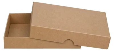 Produktbild von Faltschachtel 10 x 14 x 2,5 cm, Braun, mit Deckel, Kraftkarton - 10er Set
