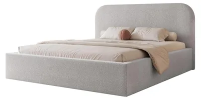 Produktbild von Polsterbett FUZZI 200x200 Grau Boucle mit Bettkasten & Lattenrost