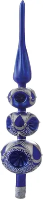 Produktbild von Weihnachtsspitze blau mit silbernem Dekor