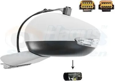 Produktbild von VAN WEZEL 4082817 Außenspiegel Seitenspiegel Links passend für PEUGEOT 508 SW I (8E) Konvex Beheizt Grundiert
