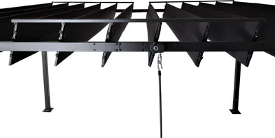 Produktbild von Pergola HWC-L40, Garten Lamellen-Pavillon Terrassenüberdachung, 8cm-Alu-Gestell Stoff/Textil, 3x4m anthrazit