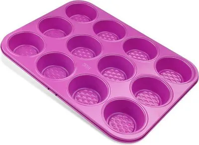 Produktbild von Famanu Muffinblech für 12 Muffins - Antihafteigenschaft - Hellrosa
