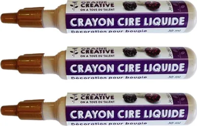 Immagine prodotto di 3 pastelli a cera liquida per candele - oro