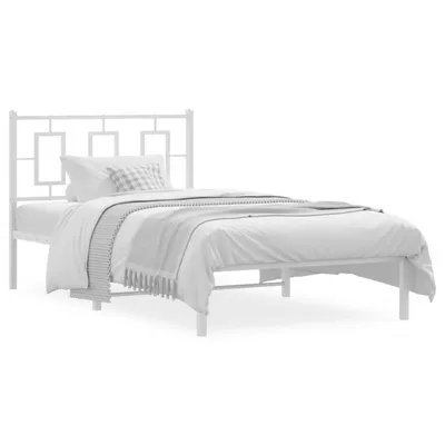 Produktbild von vidaXL Bettgestell mit Kopfteil Metall Weiß 100x190 cm