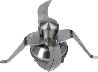 A close-up, studio shot of a blender blade assembly.