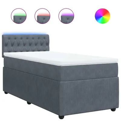 Image de Sommier à lattes de lit avec matelas Gris foncé 100x200 cm